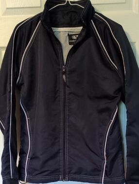 Canada Sportswear Navy Zip-Up Jacket with White Piping